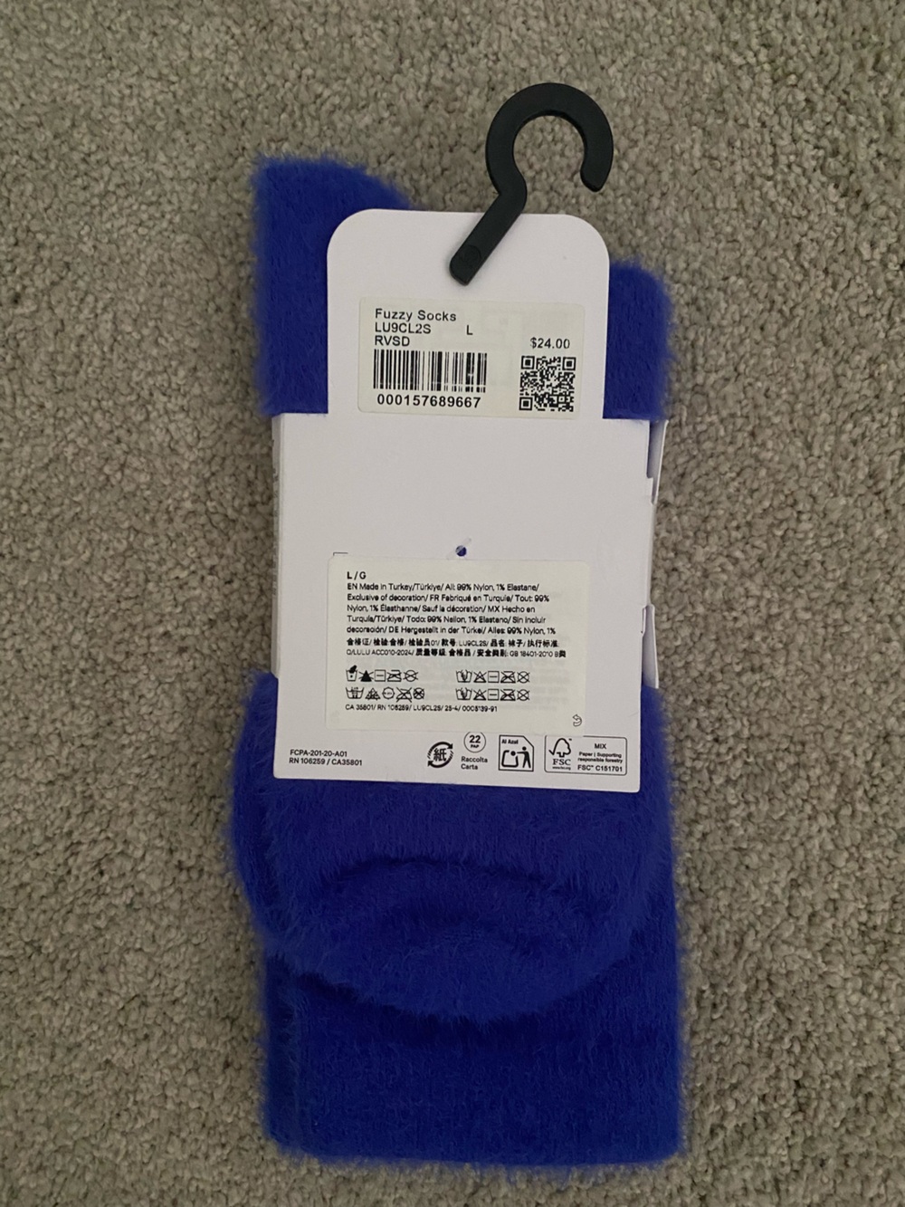 Lululemon Fuzzy Socks Riverside Blue - Picture 3 of 3